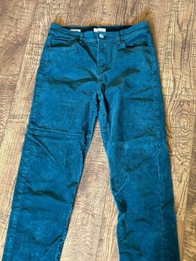 LOFT Green Straight-Leg Velvet Pants
